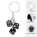 Creative Resin Dice Shape Keychain Pendant Portable Bag Pen Accessories