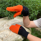 Cold Protection In Three-dimensional Swan Full Finger Gloves Knitted Wool Mittens