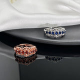 Retro Gang Drill Colored Gems Ring Fashion