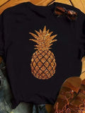 Female T-shirt Fashion Pineapple Print Top