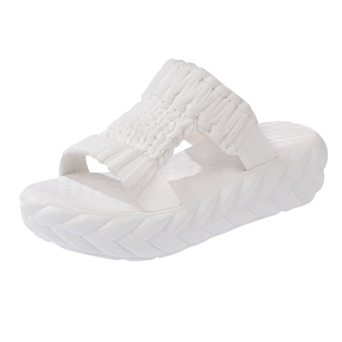 Fashionable Korean Version Thick Bottom Sponge Cake Cooler Slippers