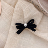 Side Clip Bangs Pearl Bow A Pair Of Hairclips Duckbill Clip