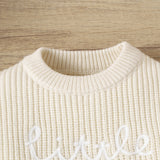 Baby Pullover Round Neck Letter Embroidered Printed Sweater