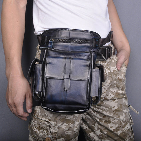 Retro Multi-functional Cowhide Tool Fanny Pack