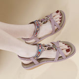 Rhinestone Casual Seaside Beach Flat Sandals Women's Comfortable All-matching