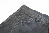 Old And Dirty Jeans With Waste Soil Wind Men's Split Stitching