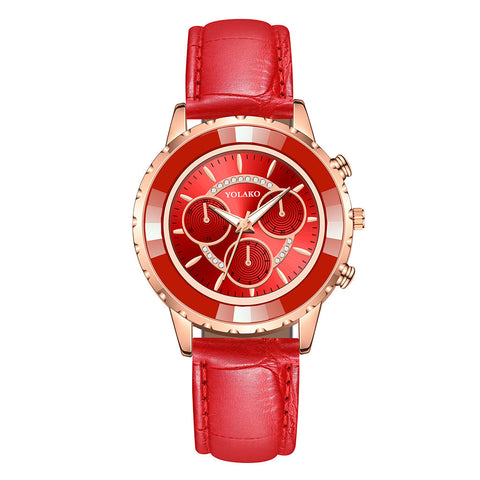 Fashion Fake Three-eye Men's And Women's Quartz Watches All-match Watch