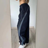 Offset Side Flanges Casual Sweatpants