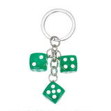 Creative Resin Dice Shape Keychain Pendant Portable Bag Pen Accessories