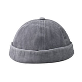 Washed Denim Eaves Distressed Skullcap