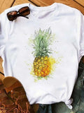 Female T-shirt Fashion Pineapple Print Top