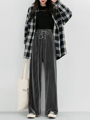 Corduroy wide-leg pants