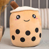 Unique Soft Teddy Plush Boba Milk Tea Plushie Toy Stuffed Fruit Shape Taste Milk Tea Hug Pillow Balls Boba Tea Cup Cushion Kids