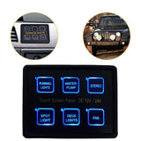 Wrangler Switch Panel Car/Boat/Bus Modification 6-Way Touch Switch Panel