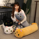 Large Size Cartoon Cat Plush Toys Stuffed Cloth Doll Long Animal Pillow Cushion