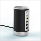 6-port Cylindrical Adapter 65W High-power Fast Charge