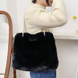 Women's Fashion Plush Pearl Shoulder Bag