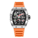 Men's Fashion Skeleton Silicone Strap Quartz Watch