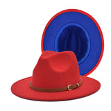 Men's Wool Double-sided Color Matching Jazz Hat