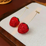 Red Strawberry Fashion Design Earrings