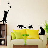 Cat Scratching Butterfly Living Room Bedroom Background Decorative Painting Wall Sticker