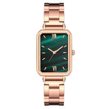 Women's Fashion Casual Square Steel With Quartz Watch