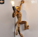 Resin Black White Gold Monkey Lamp Pendant Light For Living Room Lamps Art Parlor Study Room Led Lights lustre With