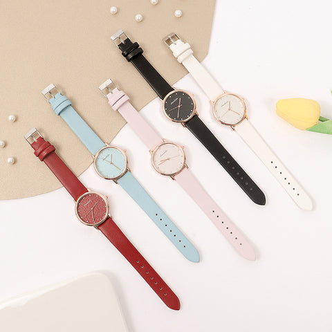 Niche Belt Watch Light Luxury College Style Simple Temperament Ladies Quartz Watch