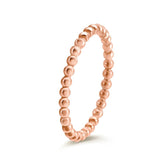 Niche Women's Stainless Steel Round Beads Bone Ring Rose Gold