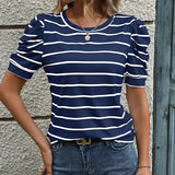 Striped Pullover T-shirt Women's Casual Top