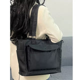 Large Capacity Waterproof Nylon Cloth Tote Bag Class Shoulder