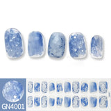 Finger Baking-free Gel Nail Stickers Simple Grid Line Nail Sticker One Piece Dropshipping