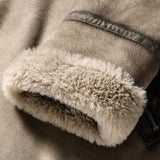 Men's Casual Polo Collar Fur Thickened Fleece-lined Warm Jacket