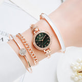 Ladies New Trend Steel Band Quartz Watch Gift Four-piece Set