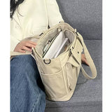 Large Capacity Waterproof Nylon Cloth Tote Bag Class Shoulder