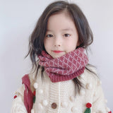 Warm All-matching Plaid Knitted Children's Neckerchief