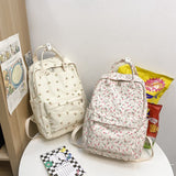 Girls' Korean Style Cute Floral Student Schoolbag Junior And Middle School Students Backpack