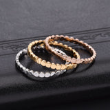 Women's Korean-style Stainless Steel Cut Round Ring