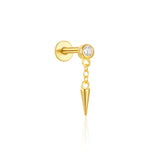 Tassel Horse Eye Zircon Piercing Cartilage Ear Studs