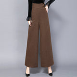 Fleece wide-leg pants