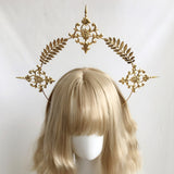 Wheat Ear Cross Feather Church Pope Golden Hair Ornament