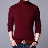 Men's solid color turtleneck sweater