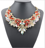 Diamond Alloy Flower Necklace For Women