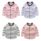 Long-sleeved Shirt, Children's Shirt, Baby Stand-up Collar Striped Clothes