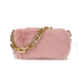 Women's Fashion Chain Shoulder Plush Underarm Bag