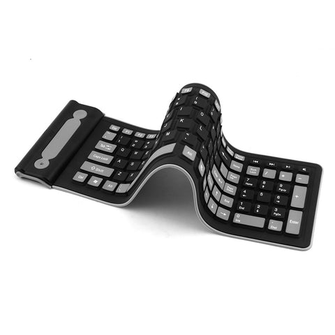 2.4G Wireless Mute Waterproof Folding Silicone Soft 107 Keyboard