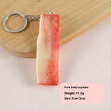 Food Meat Ribs Keychain Creative Pendant Shooting Props