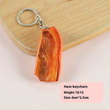 Food Meat Ribs Keychain Creative Pendant Shooting Props