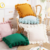 Throw Pillow Bed Sofa Cushion Waist Knitted Pillowcase