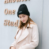 Reflective Beanie Hat Women Skullies Autumn Winter